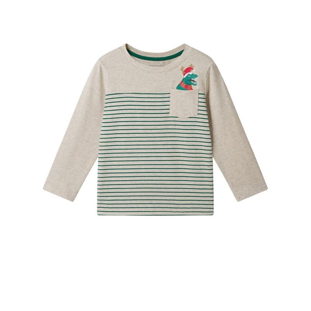 Andy & Evan Boys  Dino Pocket T-Shirt, Beige